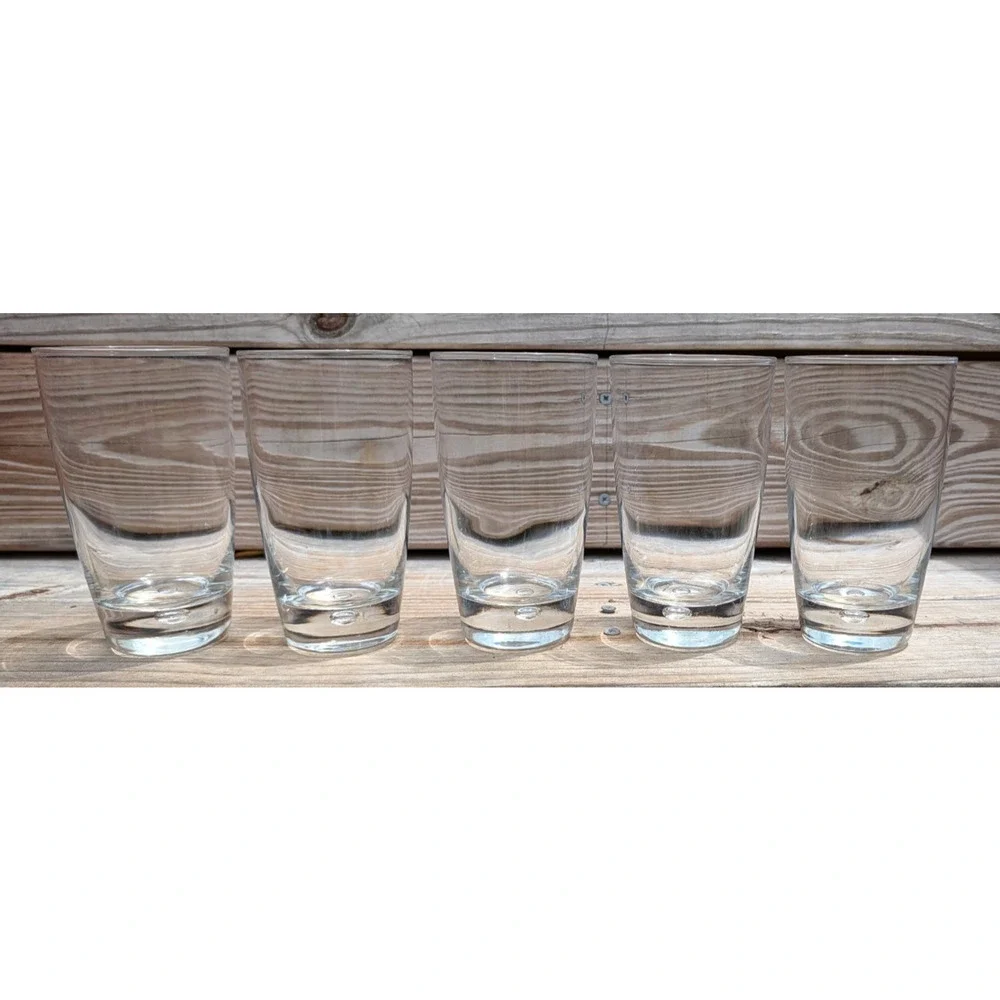 Bormioli Rocco Luna Cooler Bubble Glasses Clear 16 oz Tumbler Italy Set of 5